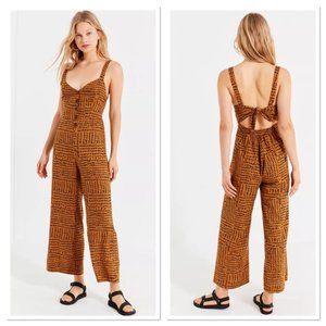 Urban Outfitters Brown Patterned Jumpsuit